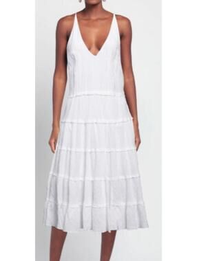 A-list by Wrapper 100% Cotton White Halter Summer Dress - Women's small
